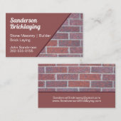 Bricklayer Brick Wall Builder Visitekaartje (Voorkant / Achterkant)