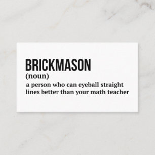 Bricklayer Funny Definition Kaart Visitekaartje