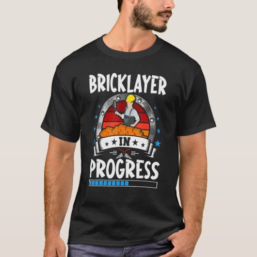Bricklayer in Progress Trainee Student T-shirt (Voorkant)