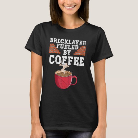 Bricklayer met koffie-caffeine Brick T-shirt (Voorkant)