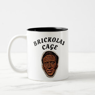 Brickolas Cage - Nick Cage Funny Design Tweekleurige Koffiemok