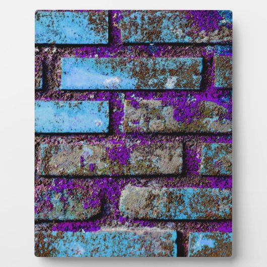 Bricks Blue en Paarse textuur Fotoplaat (Voorkant)