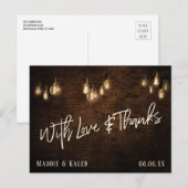 Bricks met  Edisonverlichting met liefde en Bedank Briefkaart (Voorkant / Achterkant)