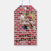 Bricks met kerstfoto's cadeaulabel (Voorkant)