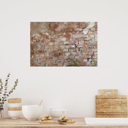 Bricks oude muur poster (Keuken)