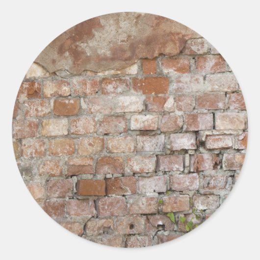 Bricks oude muur ronde sticker (Voorkant)