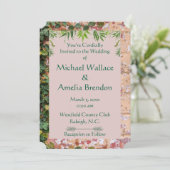 Bricks peints Green Ivy Mariage Invitation de bill (Debout devant)