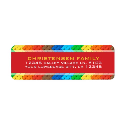 Bricks Speelgoed Building Construction Birthday Pa Etiket (Voorkant)