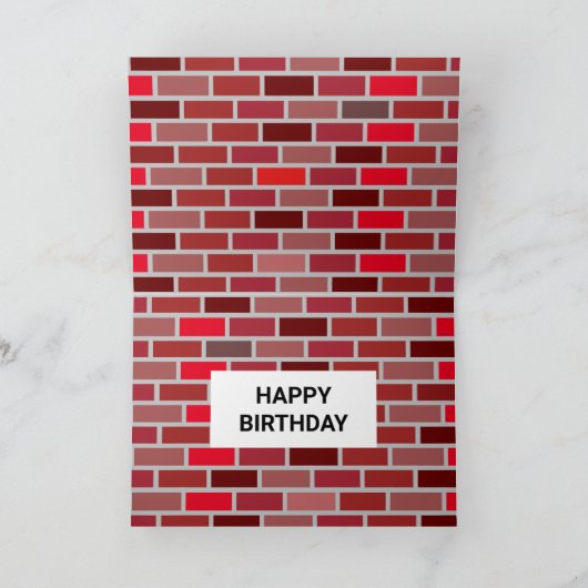 Bricks Stone Worker Fab Cool Carte d'anniversaire (Intérieur)