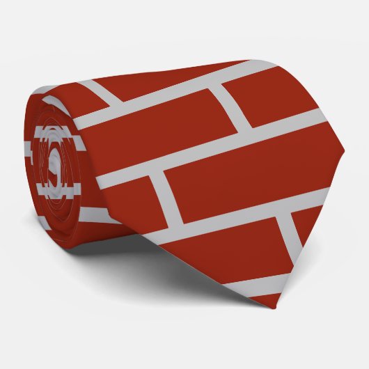 Bricks Stropdas (Brick Red & Grey) (Opgerold)