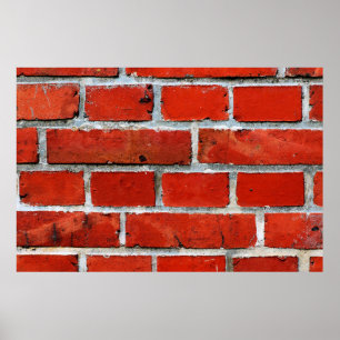 Bricks wall red brikwand poster