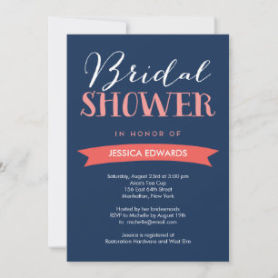 Bridal Banner Bridal Shower Invitation - marine Kaart