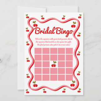 Bridal Bingo Retro Cerise nuptiale carte de jeu