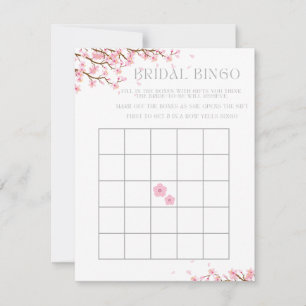 Bridal Bingo voor Cherry Blossom Vrijgezellenfeest Feestdagenkaart