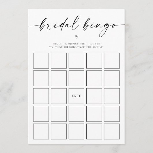 Bridal Bingo Vrijgezellenfeest Programma (Voorkant)