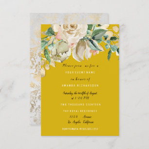 Bridal Birthday Party Roos Paint Floral Mustard Kaart