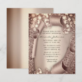 Bridal Birthday SWEET 16e Roos Gold 3D Glitter Kaart (Voorkant / Achterkant)