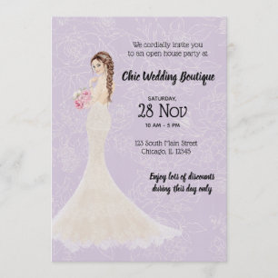 Bridal boutique open house kiest achtergrondkleur kaart