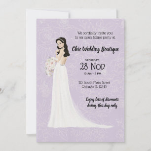 Bridal boutique open house kiest achtergrondkleur kaart