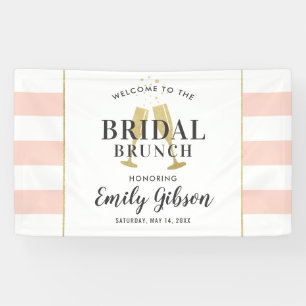 Bridal Brunch Blush Pink Champagne Toast Welkom Spandoek