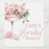 Bridal Brunch, Bridal shower, floral, elegant Wijn Etiket (Enkel label)