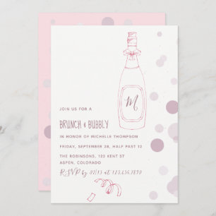 Bridal Brunch en Bubble Wedding Shower Invitation Kaart
