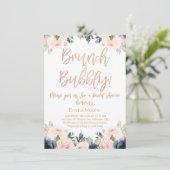 Bridal Brunch Floral Bridal Shower Kaart (Staand voorkant)