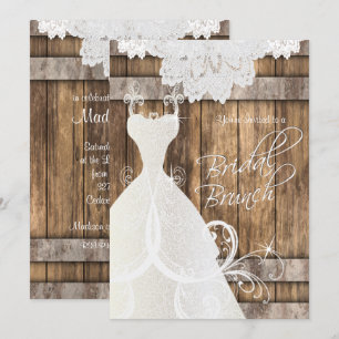 Bridal Brunch in Rustic Wood en Lace Kaart