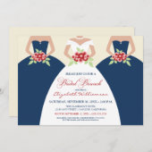 Bridal Brunch Invite (marine) Kaart (Voorkant / Achterkant)