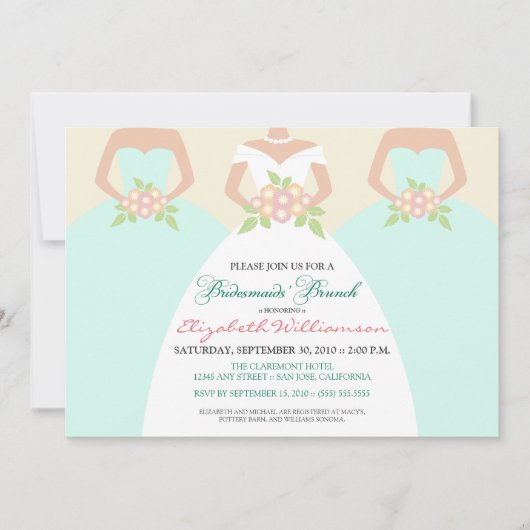 Bridal Brunch Invite (munt) Kaart (Voorkant)