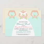 Bridal Brunch Invite (munt) Kaart (Voorkant / Achterkant)