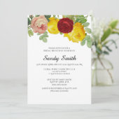 Bridal Brunch met  Rozen Floral Kaart (Staand voorkant)