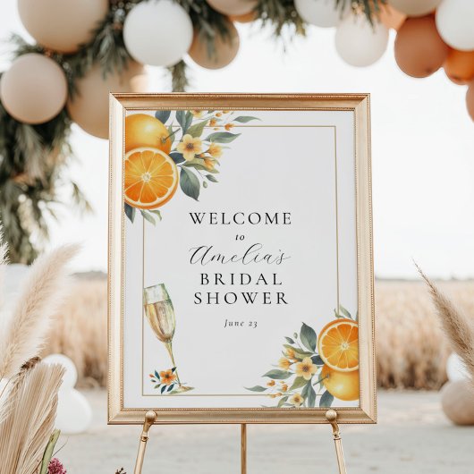 Bridal Brunch Orange Wedding shower Affiche de bie