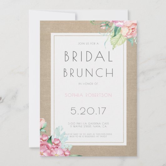 Bridal Brunch Party Uitnodiging (Voorkant)