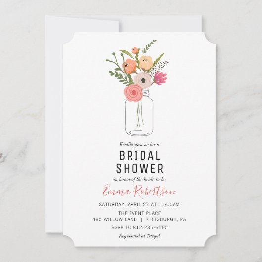 Bridal Brunch Peony Bouquet de douche invitation (Devant)