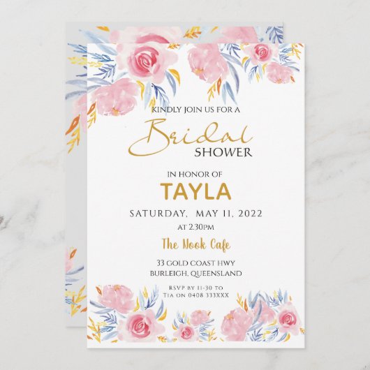 Bridal Brunch Uitnodiging tot bruiloft (Voorkant / Achterkant)