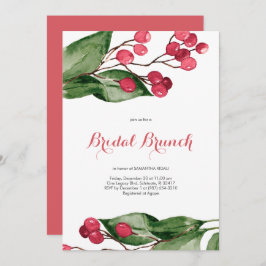 Bridal Brunch Waterverf Berries kerstfeest Kaart