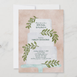 Bridal Brunch Waterverf Wedding Cake w/Greenery Kaart