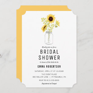 Bridal Brunch Zonnebloem Boeket Douche uitnodiging