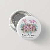 Bridal BUDGET FLAMINGOS Ronde Button 3,2 Cm (Voorkant /achterkant)