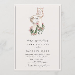 Bridal Couple Llama Unique Wedding Kaart