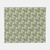 Bridal Crown Daffodil Pattern Cust. Fleece Blanket Deken (Voorkant (Horizontaal))