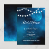 Bridal douche bleu lune lumières cordes invitation (Devant / Derrière)