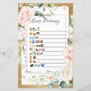 Bridal Emoji Pictionary Game Paper — Specificaties
