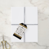 Bridal Favor Gift Label Gold Ornament Glitter Stri Cadeaulabel (Met Touw)