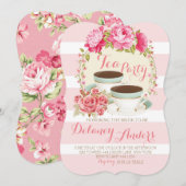 Bridal Floral Tea Party Kaart (Voorkant / Achterkant)