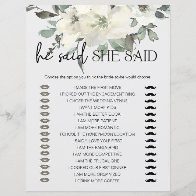 Bridal Game zei dat ze Ivory White zei (Voorkant)