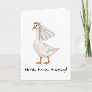Bridal Goose Waterverf Verloving Kaart
