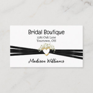 Bridal Heart en Black Ribbon Visitekaartje