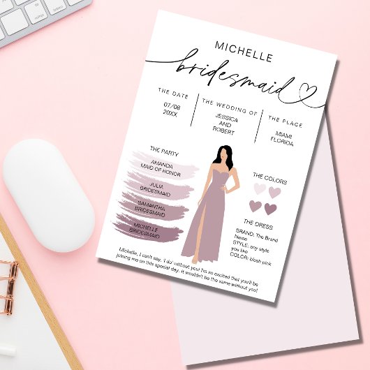 Bridal Kaart Bridal Partij Bridesmaid Info